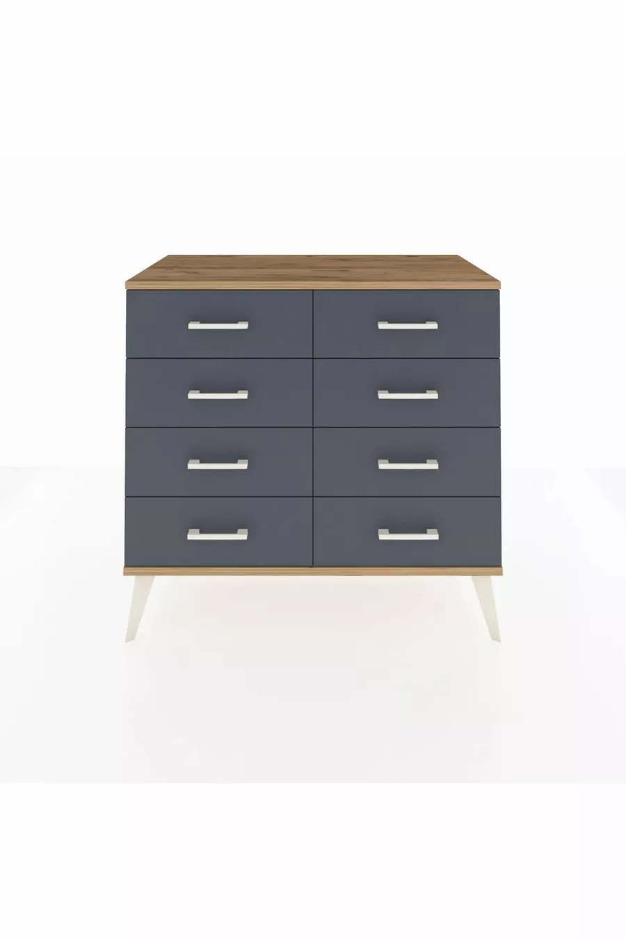 Commode Hyperion 8 tiroirs Anthracite-Cèdre/Anthracite
