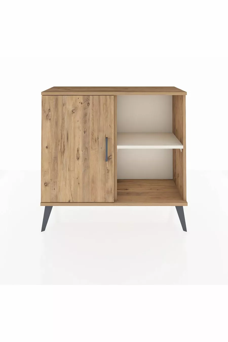 Commode Arges à 2 étagères avec une porte en pin-pin / pierre de lune
