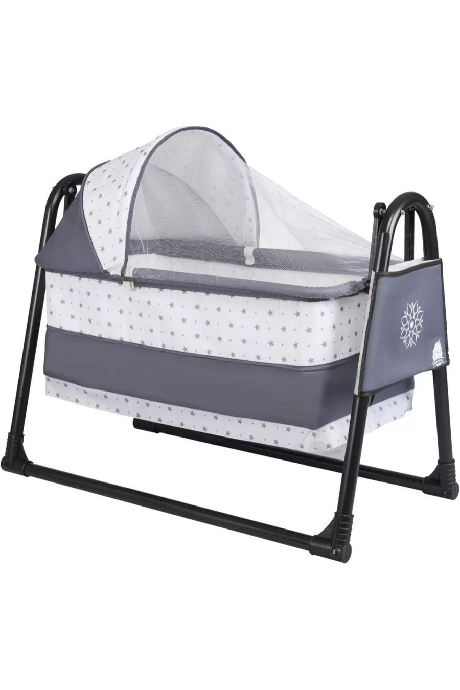 Culla a Sospensione Btrend Black con Tasca e Regalo, Lettino Portatile per Bambini, Amaca