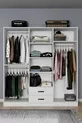 Armoire à vêtements Ekoser 6 portes 2 tiroirs blanc mat