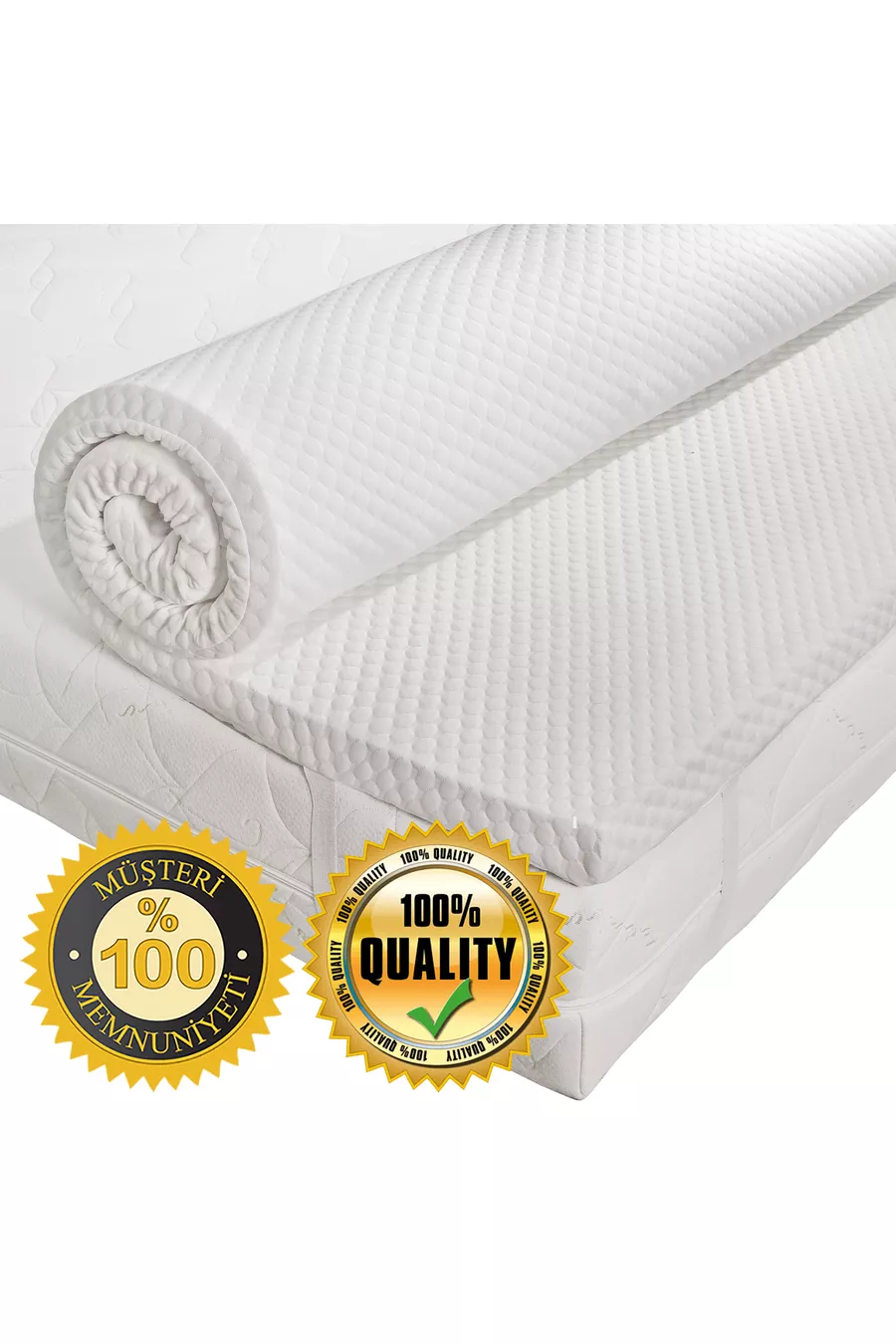 Surmatelas en latex naturel de 6 cm avec housse de coussin zippée offerte