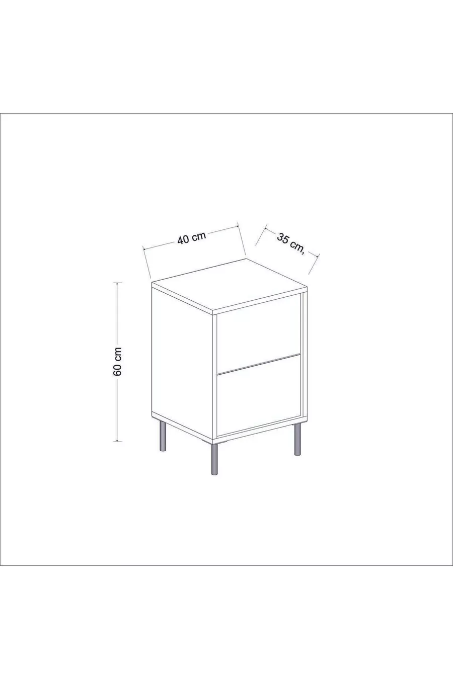 Table de chevet Immagine Anthracite (Motif Marbre)