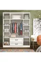Armoire Cemre Country avec 4 portes vitrées et 2 portes