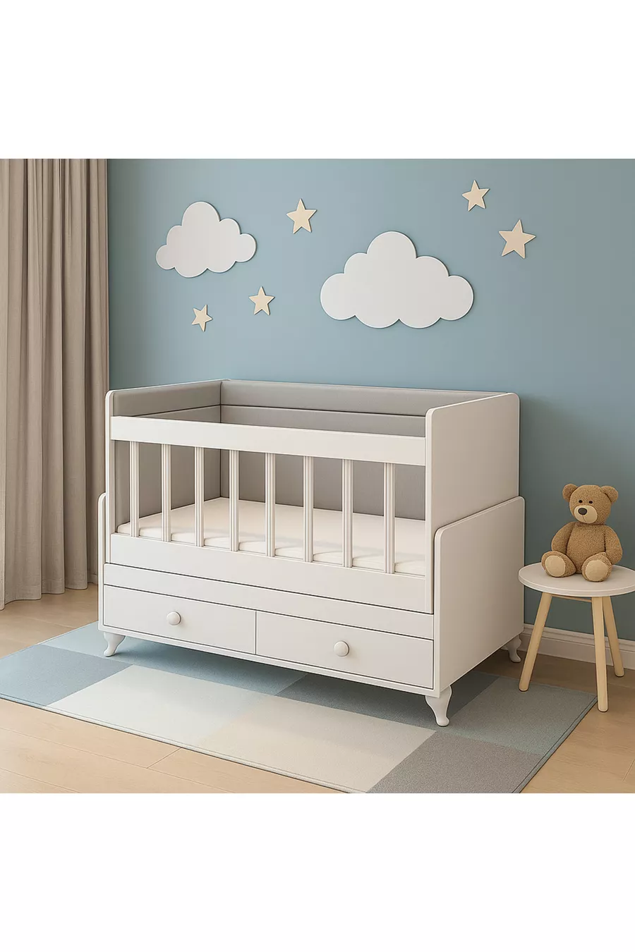 Culla con cassetto * Altalena per neonato con letto regalo, fissa e oscillante