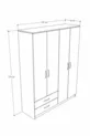 Armoire Novado à 4 portes et 2 tiroirs