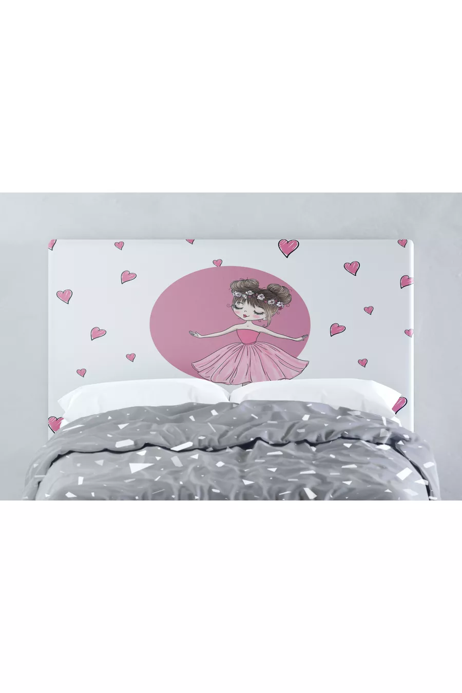 Ballerina Girl Bed Headboard Cover