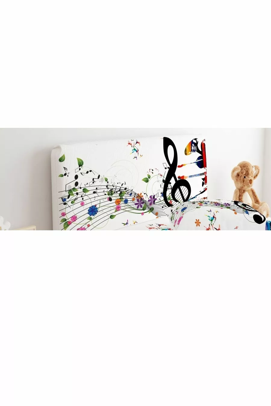 Bas Kop Hoes Schattige Noten en Muziekinstrumenten
