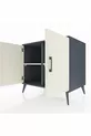 Commode Kronos 2 étagères 2 portes Anthracite-Pierre de lune