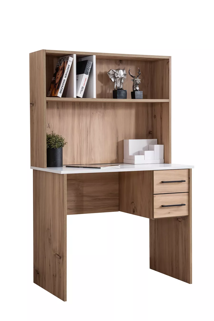 Tienerkamer Efes 3-Deurs Kast, Bed, Bureau, Nachtkastje Walnoot Creme