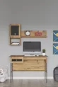 Ensemble de chambre d'enfant Arya : lit + tête de lit & armoire & bureau & étagère murale - Pin Atlantique