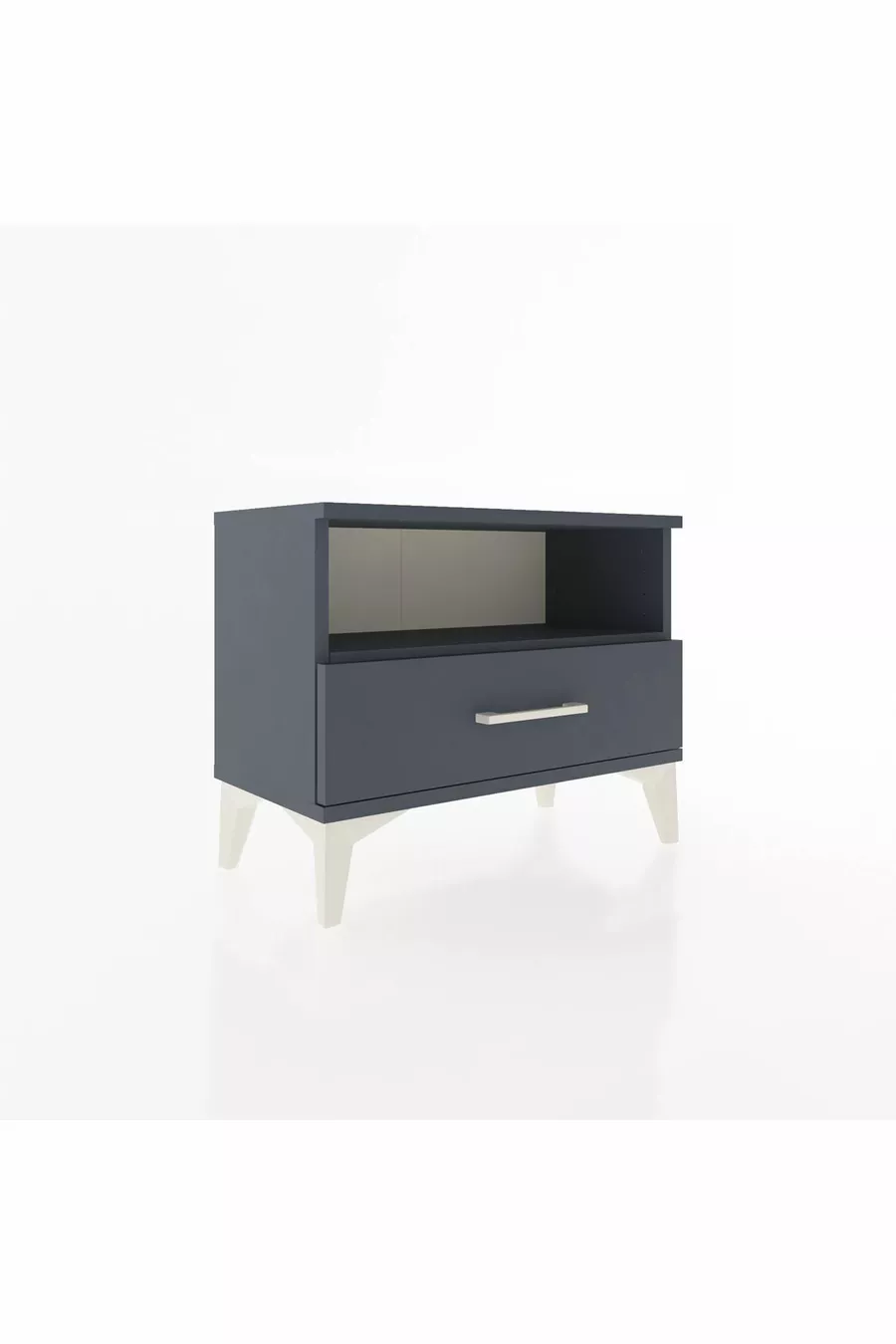 Arges Commode Single Shelf Single Drawer Anthracite-Anthracite