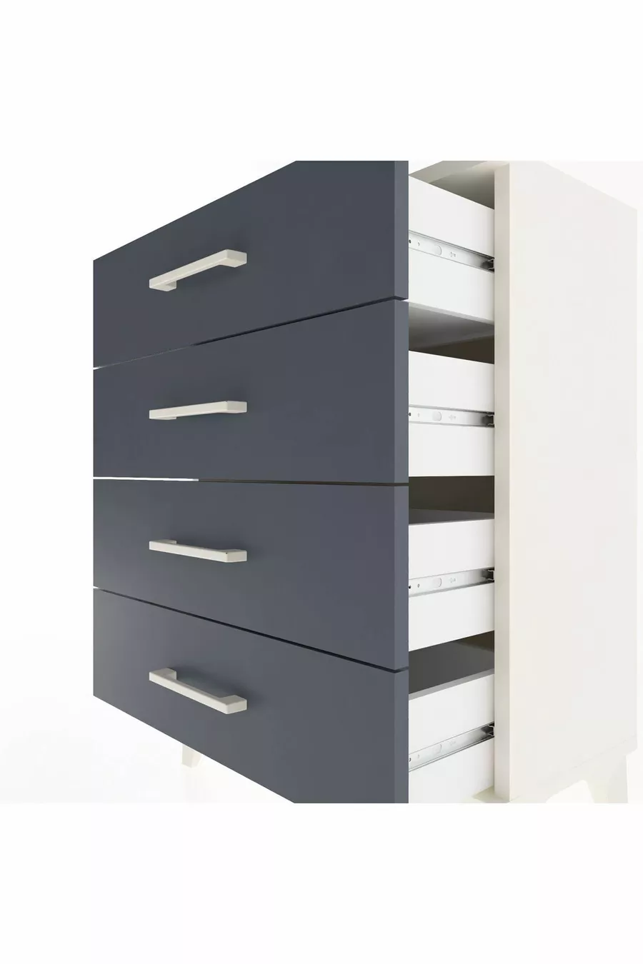 Chevet Arges 4 tiroirs Quartz-Anthracite
