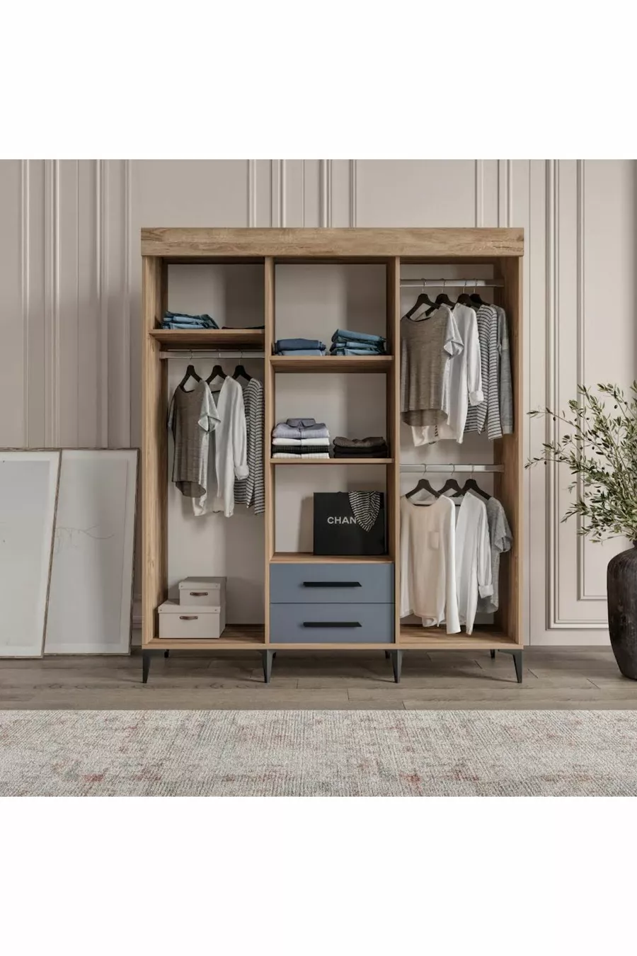 Ensemble de chambre d'enfant Izmir entièrement en MDF Flora et anthracite