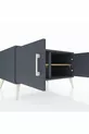 Commode Kronos 2 étagères 2 portes Anthracite-Anthracite/Sapin