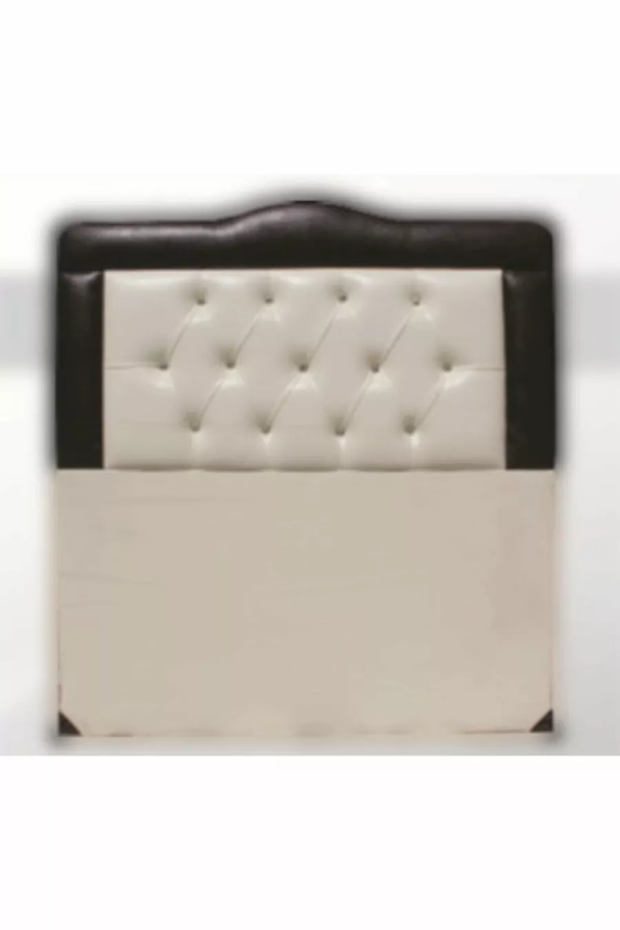 Tête de lit en cuir synthétique couleur crème café avec capitonnage