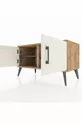 Commode Hyperion 2 étagères 2 portes Pin-Sable/Anthracite
