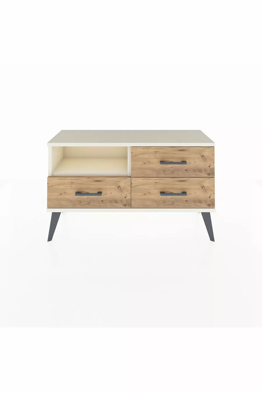 Commode Arges à une étagère et trois tiroirs Agate-Agate/Pin