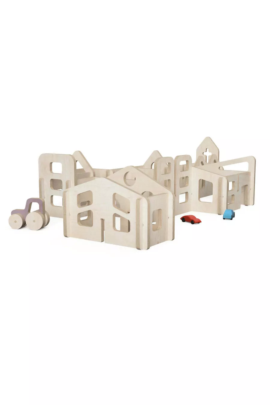 - Jouet éducatif Toy City en bois naturel et sain Montessori