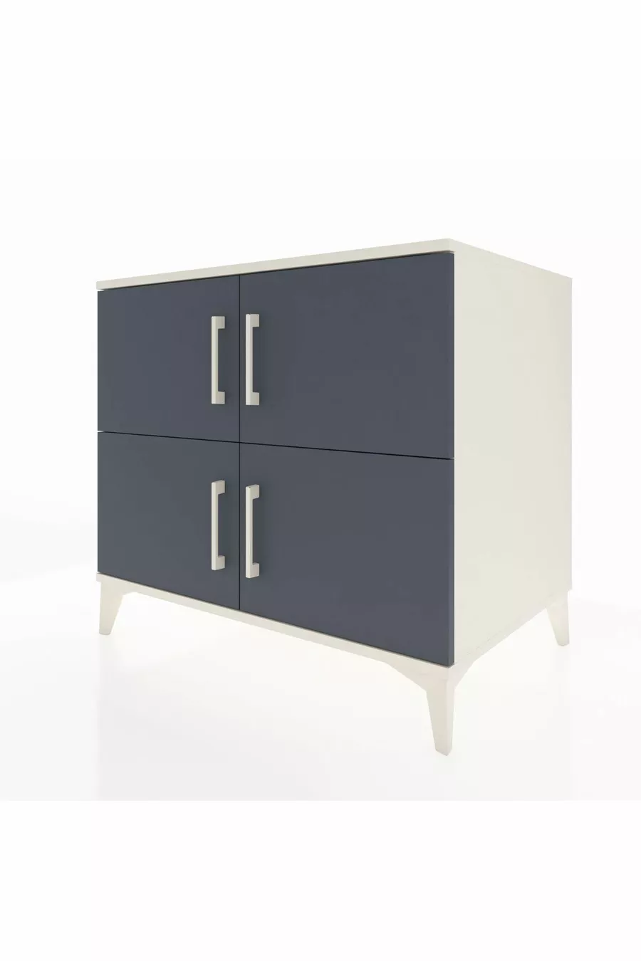 Commode Kronos 3 étagères 4 portes Pierre de Lune-Anthracite