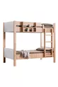 Bunk Bed, Asia Detachable Bunk Bed with Trundle, Walnut - White + 2 Comfort Mattresses