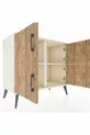 Commode Hyperion 2 étagères 4 portes Pierre de lune-Pin/Pierre de lune