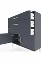 Commode Arges à une étagère, 3 tiroirs et 2 portes, Anthracite-Anthracite