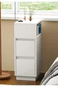 Table de chevet Alve étroite – 2 tiroirs, table d'appoint latérale avec compartiment ouvert amovible, pour chambre à coucher et salon M