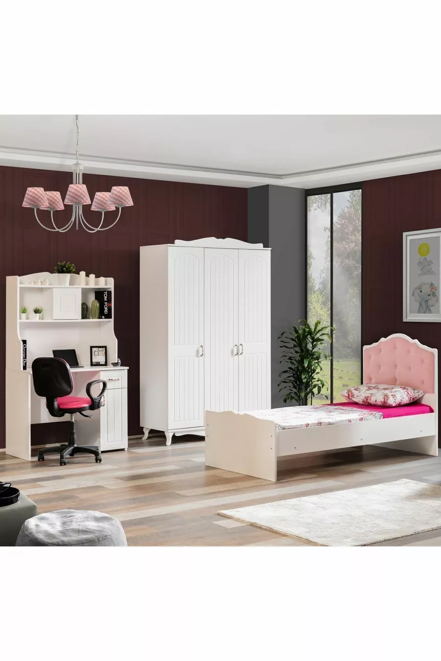 Water-themed Youth Room - 3-Door Wardrobe, Bed, Desk