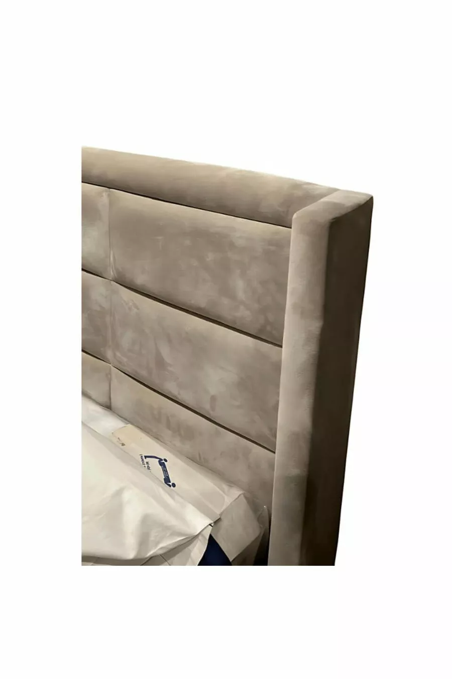 Tête de lit en velours bleu