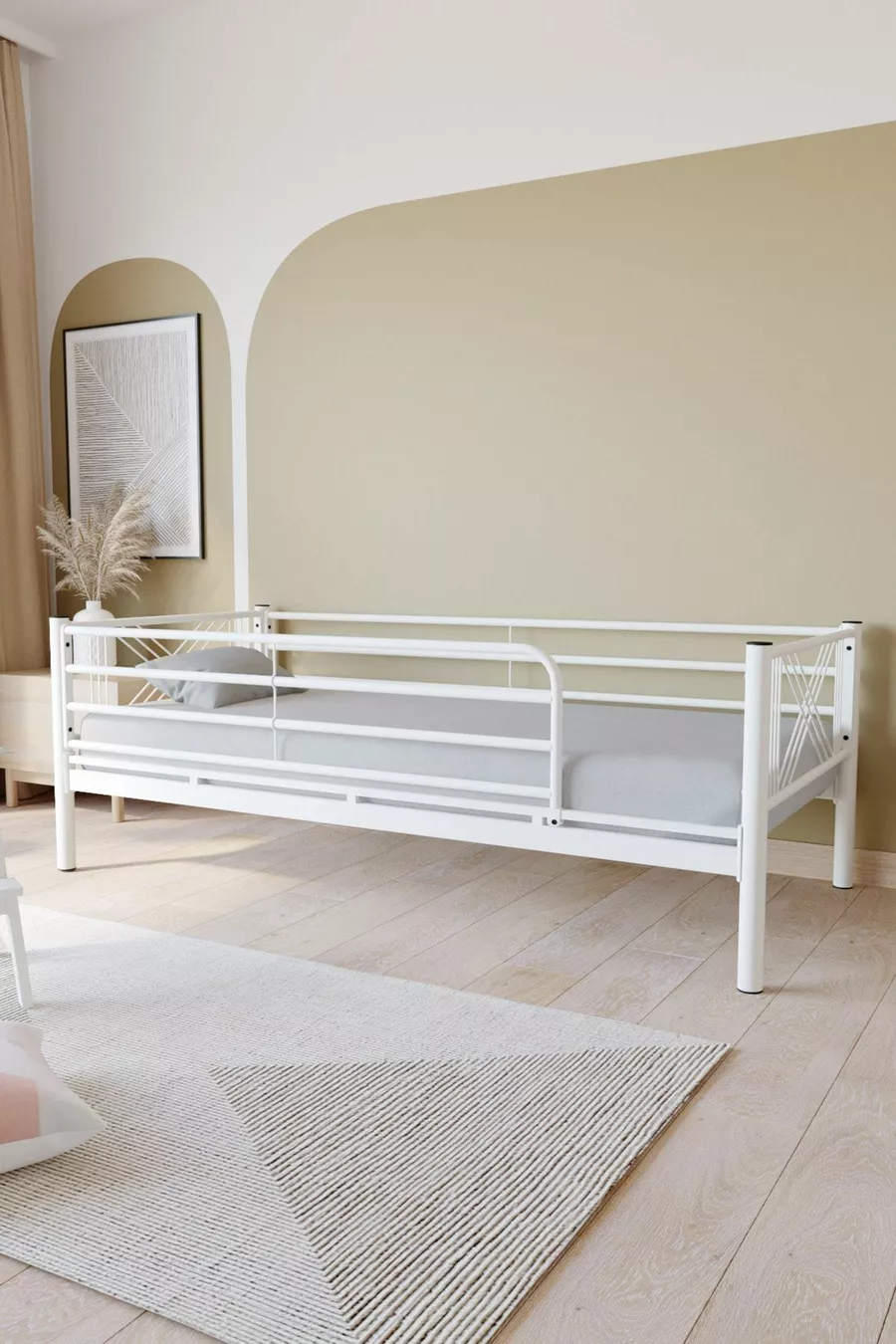Lits superposés en métal premium Mix Compatible avec matelas Lit superposé blanc amovible
