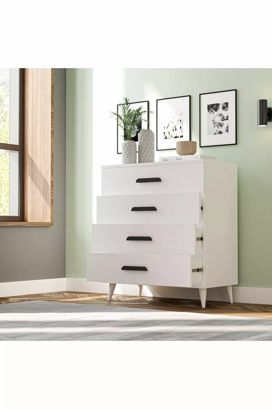 Ensemble de Chambre Jeune İnci (GARDEROBE, CHIFFONNIER, CHEVET)