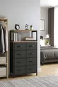 Commode à 2 étagères et 8 tiroirs pour chambre à coucher et chambre d'enfant, organiseur à tiroirs en cuir