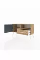 Commode Arges avec 2 étagères, 1 tiroir et 1 porte, Pin-Anthracite/Pin
