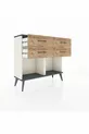 Commode Arges 4 tiroirs Pierre d'Agate-Anthracite/Pin