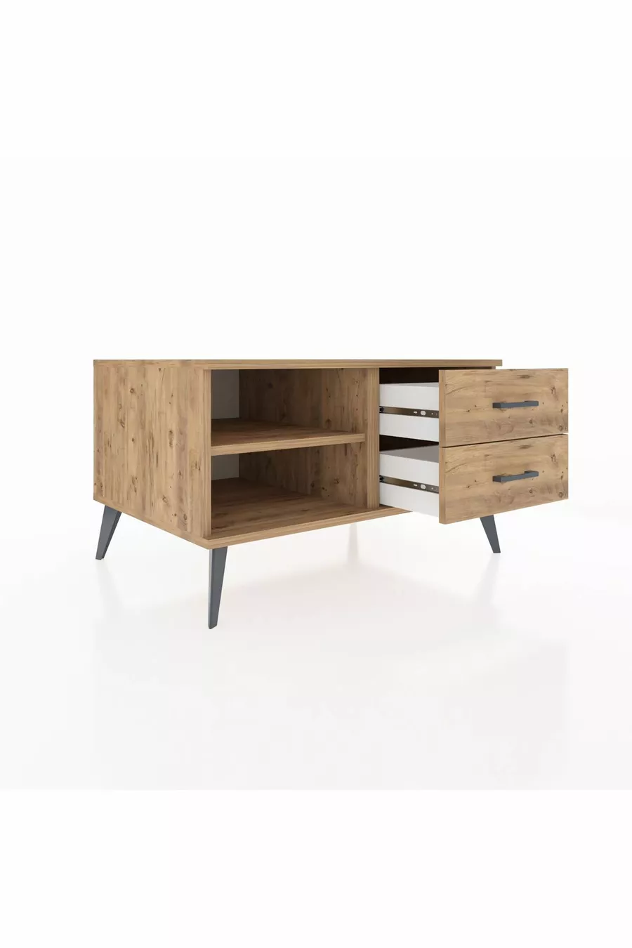 Commode Kronos à une étagère et 2 tiroirs en pin-pin