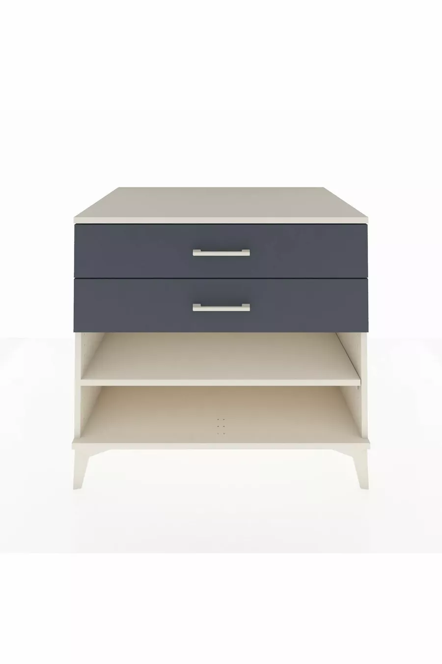 Commode Kronos à une étagère et 2 tiroirs, Pierre de lune-Anthracite