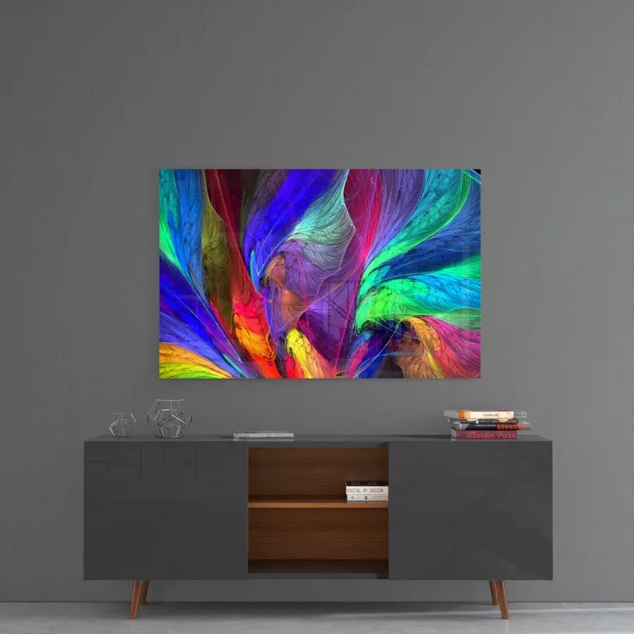 Peinture sur Verre aux Motifs Colorés