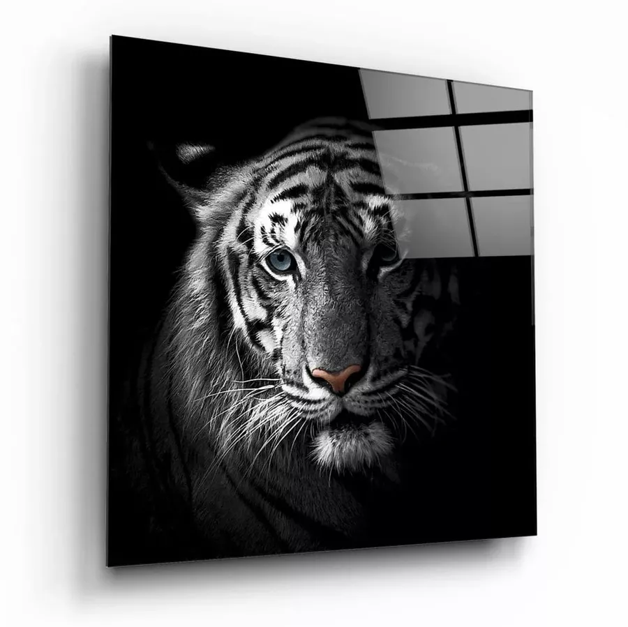 Tigre dans une peinture sur verre noir