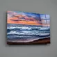 Peinture sur verre de vagues