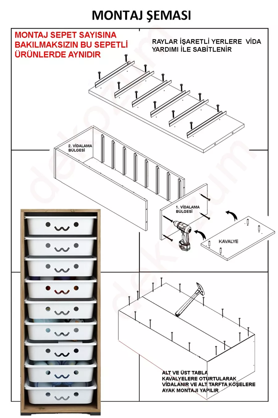 White 8-Basket Multipurpose Cabinet, Kitchen Cabinet, Children's Toy Cabinet, Toy Organizer