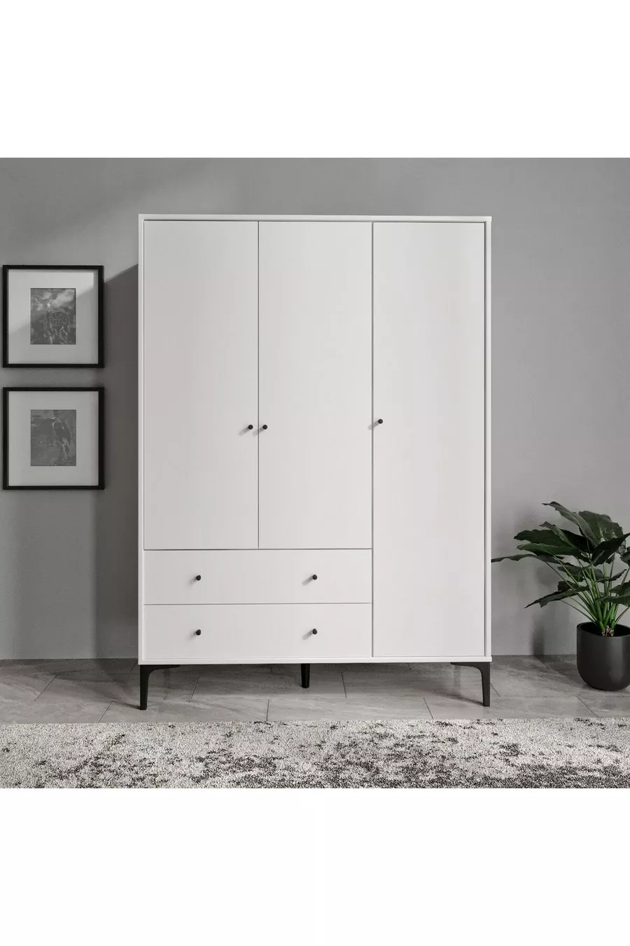 Focus 3 Kapılı Dolap/gardırop Beyaz (%MDF)