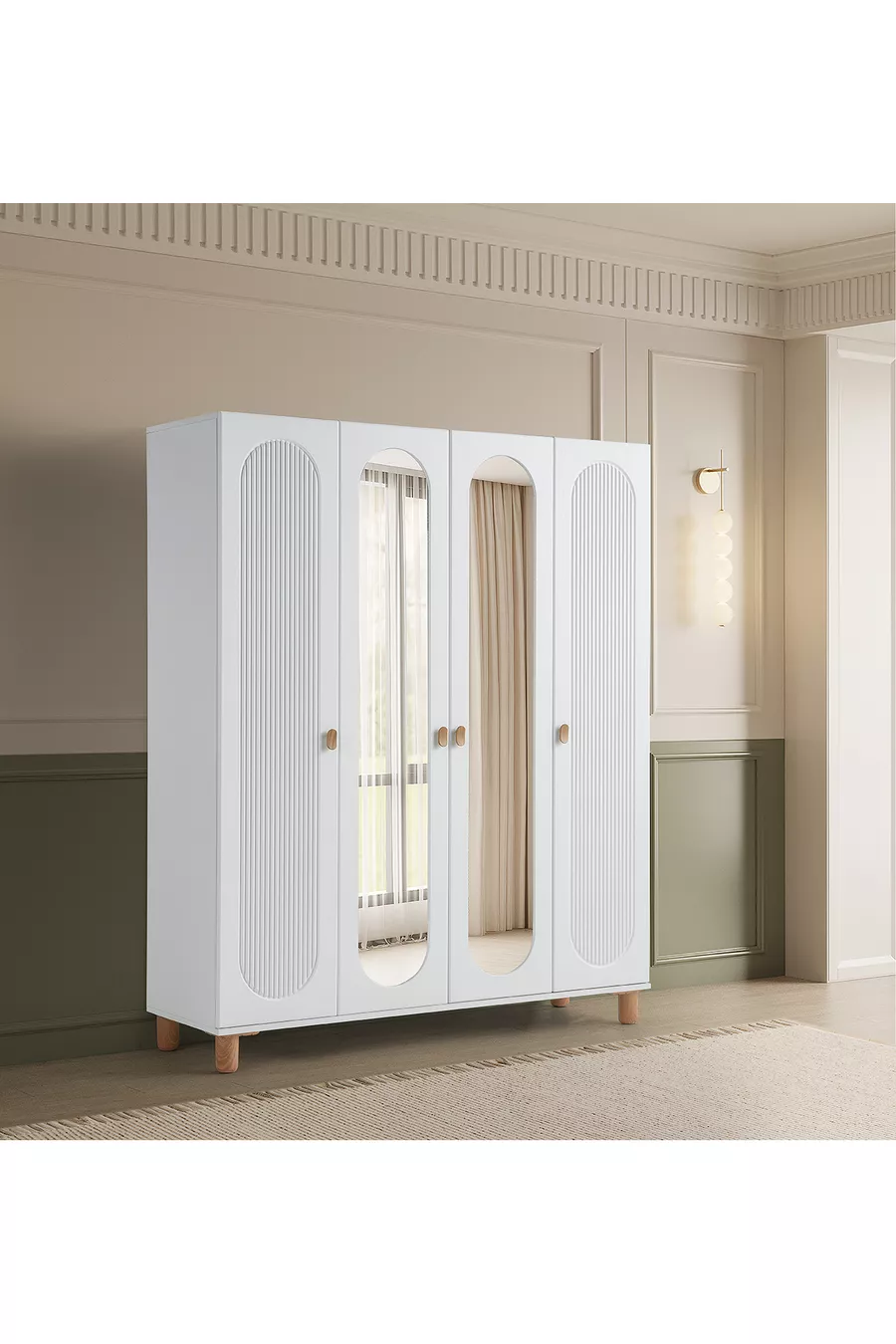 Armoire Peri  % MDF à 4 portes avec membrane