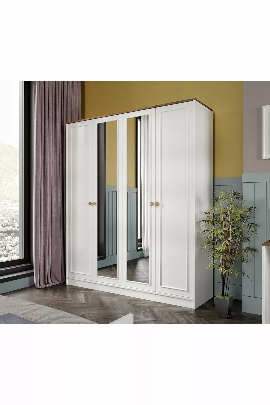 Smart 4 Kapılı Aynalı Gardrop/ Dolap(%MDF)
