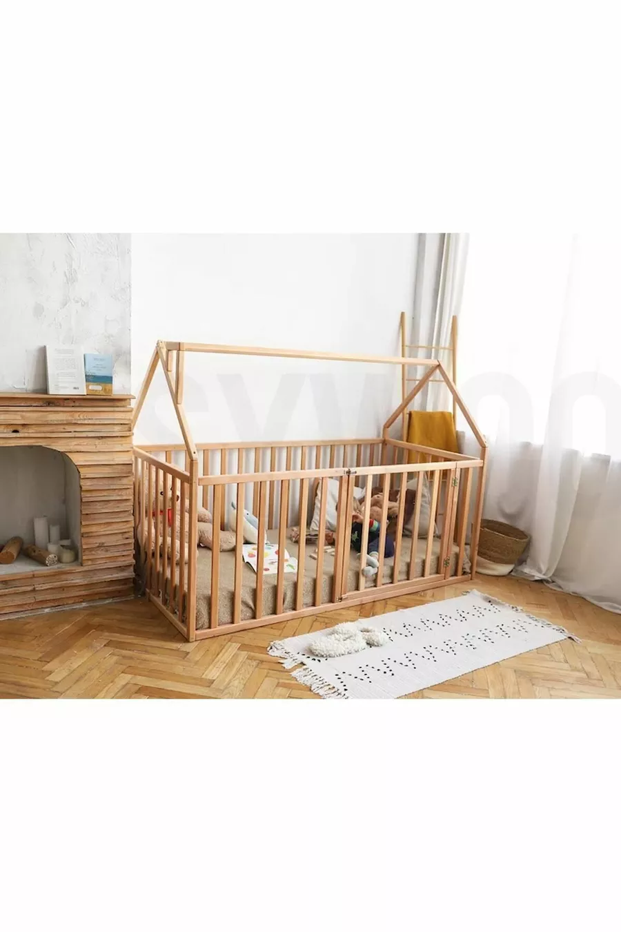 Ahşap Montessori Karyola - Masif Ahşap Karyola - Montessori Çocuk Ve Bebek Yatak 