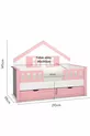 % Materiale MDF Letto Montessori per Bambini con Baldacchino, Rosa