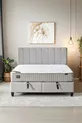 Ensemble 3 pièces Lit double Magnolia entièrement orthopédique antibactérien + Sommier avec coffre + Tête de lit