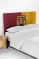 Housse de tête de lit avec motif lion jaune et rouge