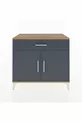 Commode Hyperion à une seule tiroir et 2 portes, pin-anthracite