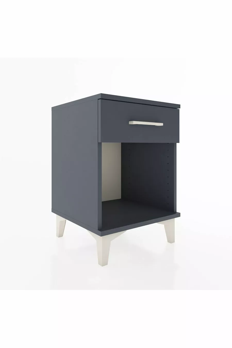 Table de chevet Hyperion à un tiroir Gris anthracite-Anthracite