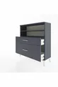 Commode Arges 2 étagères 2 tiroirs Anthracite-Anthracite